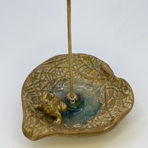 Frog on a Leaf incense holder